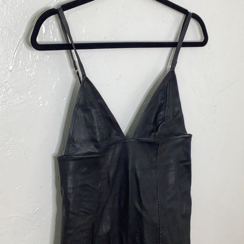 Alexander Wang Black Leather Mini dress size 4 - Picture 3 of 11